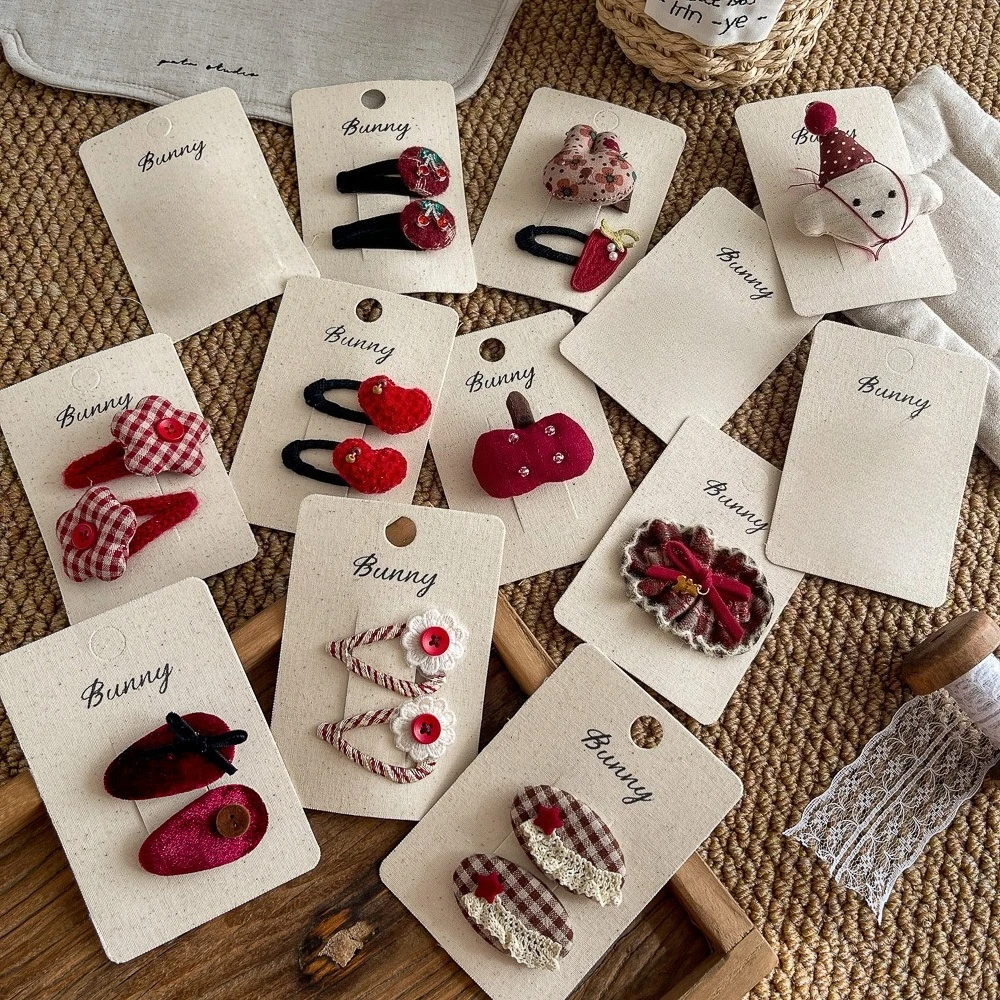 

Красные заколки для волос, тканевая клетчатая челка, боковой зажим, заколка для волос, милые заколки с героями мультфильмов, головные уборы, детские аксессуары для волос, заколка для волос