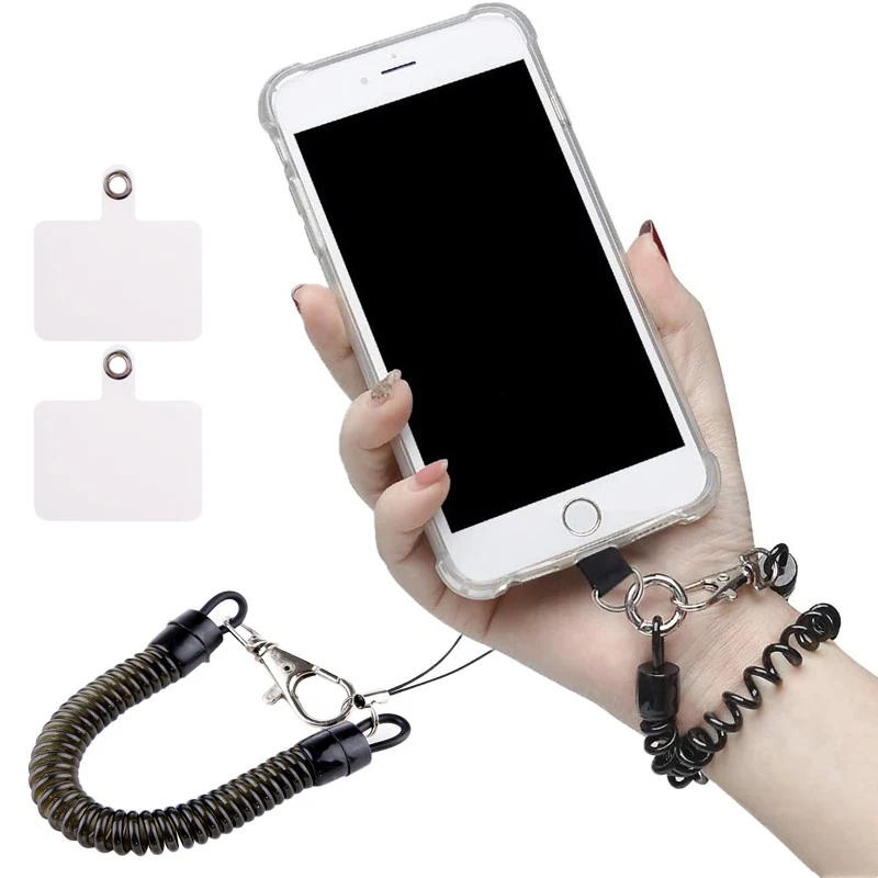 Telescopic Spring Anti-theft Lanyard Wrist Lanyard Gasket Phone Safety Tether for Mobile Phone Accessories Phone Lanyard Strap image 2