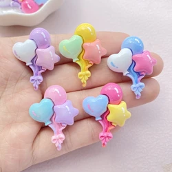 10Pcs New Cute Resin Cartoon Heart Shaped, Star Shaped Balloon Series Flat Back Scrapbooking DIY Jewelry Craft Decoration