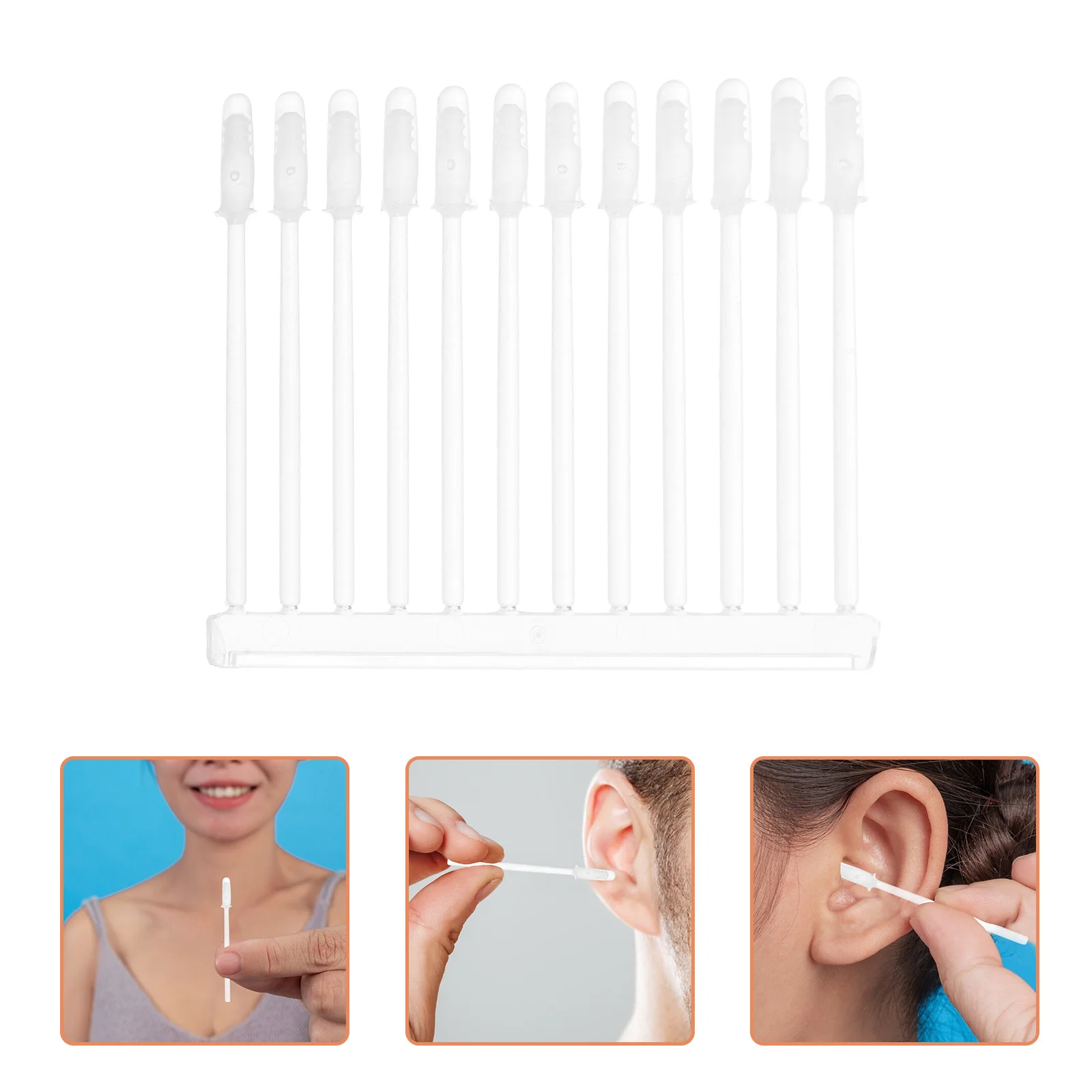 

24pcs Ear Care Stick Transparent Resin Wax Removal Tool Deep Cleaning Safe Reliable Home Office Travel Earwax Eustachian Tube