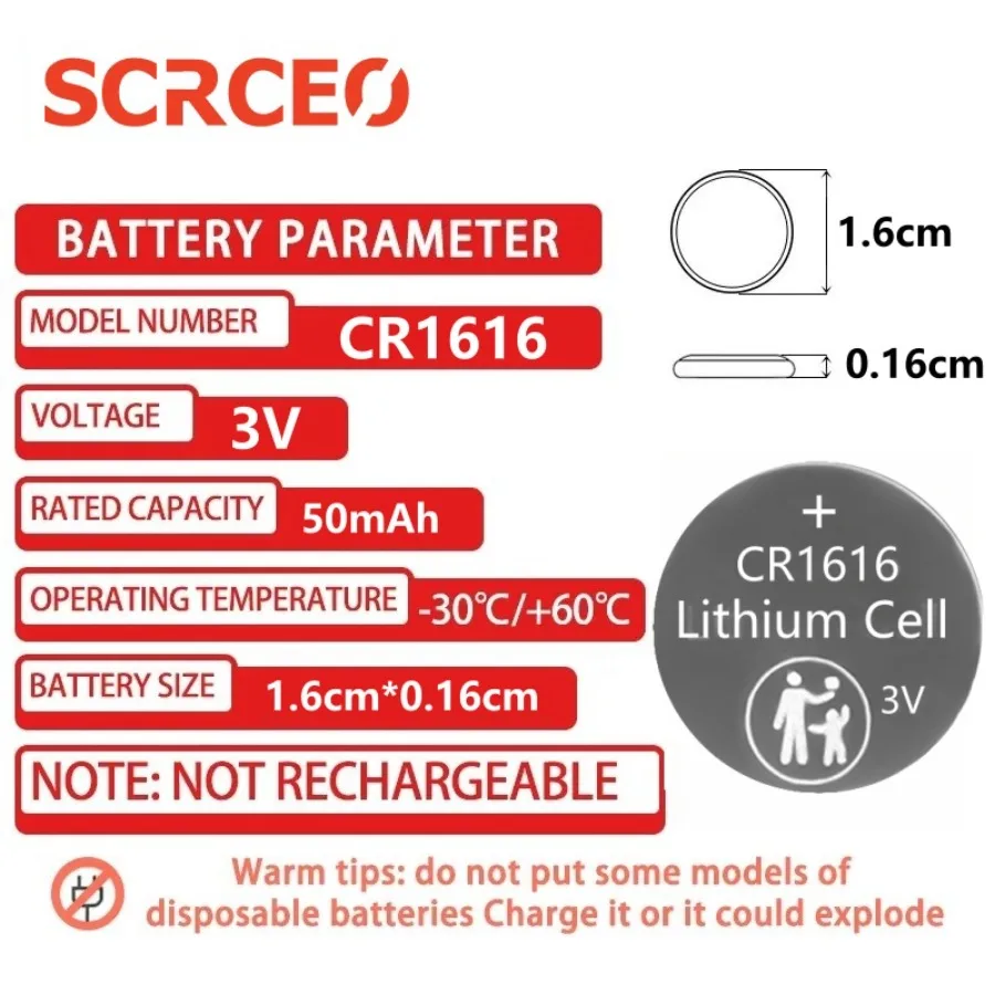 NEW10-50PCS Button Batteries CR1616 DL1616 BR1616 LM1616 ECR1616 3V  Lithium Battery Coin Cells For Watch Car Toys  Key