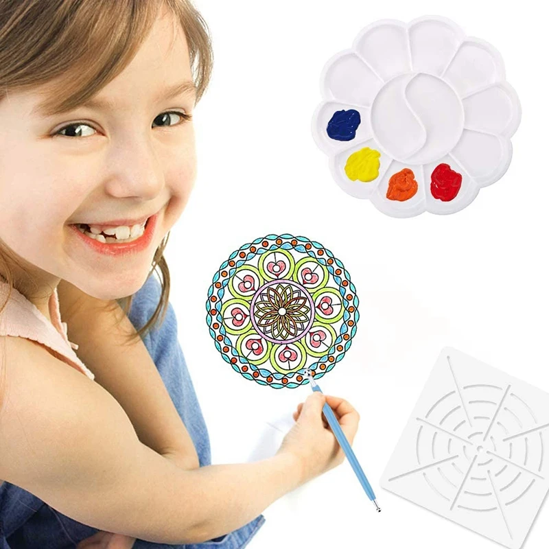 Mandala Dotting Tools Set, Stencil Ball Stylus, Paint Tray for Painting, Rocks Drawing, Pen, 19pcs