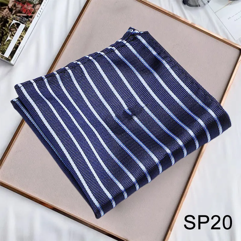 Contrast Stripes Business Neck Scarf Men's Retro Printing Scarf Small Square Men's Fall Suit Shirt Luxury Scarf Hiphop Scarf