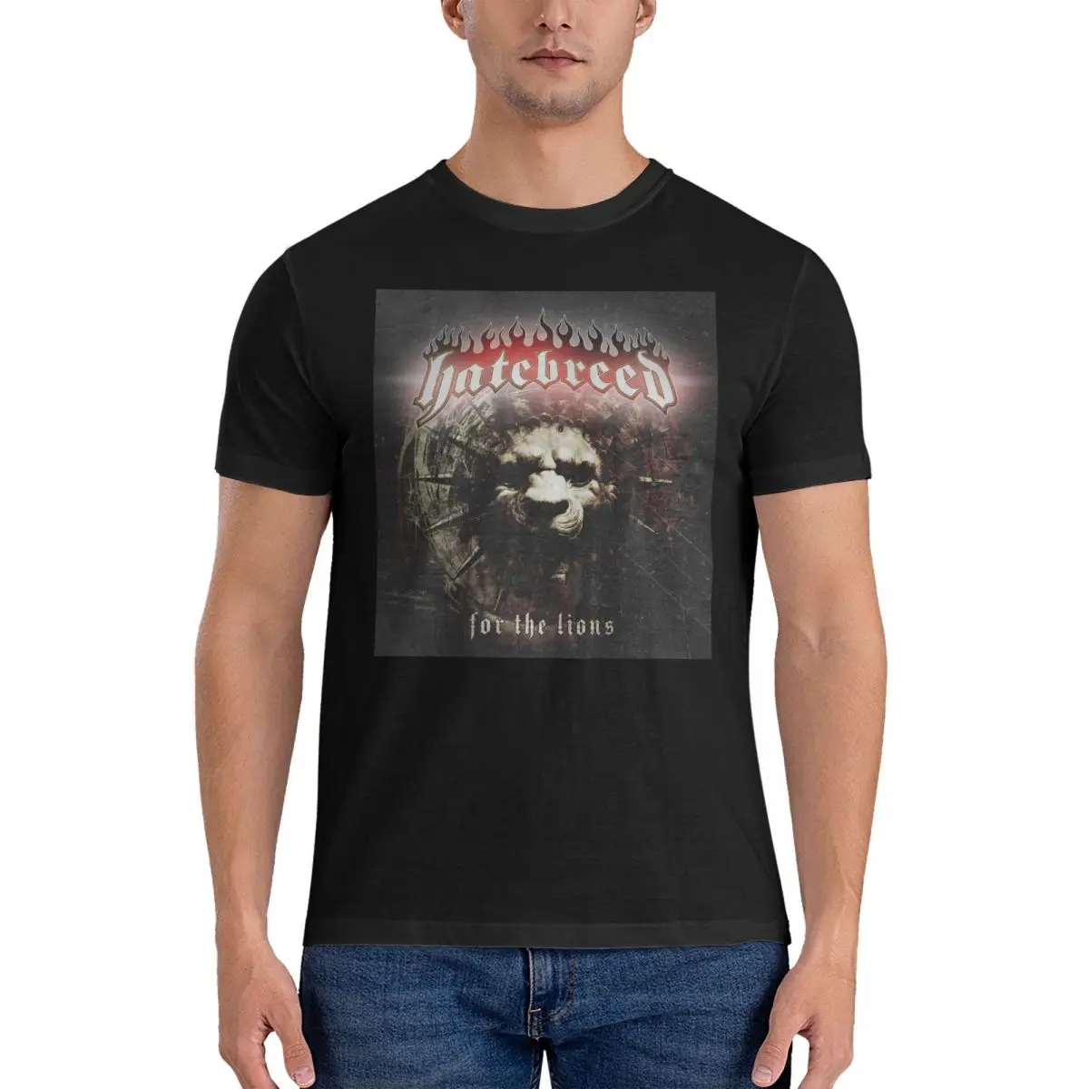 For The Lion Men's T Shirts H-Hatebreed Vintage Tee Shirt Short Sleeve Round Neck T-Shirt 100% Cotton Unique Tops