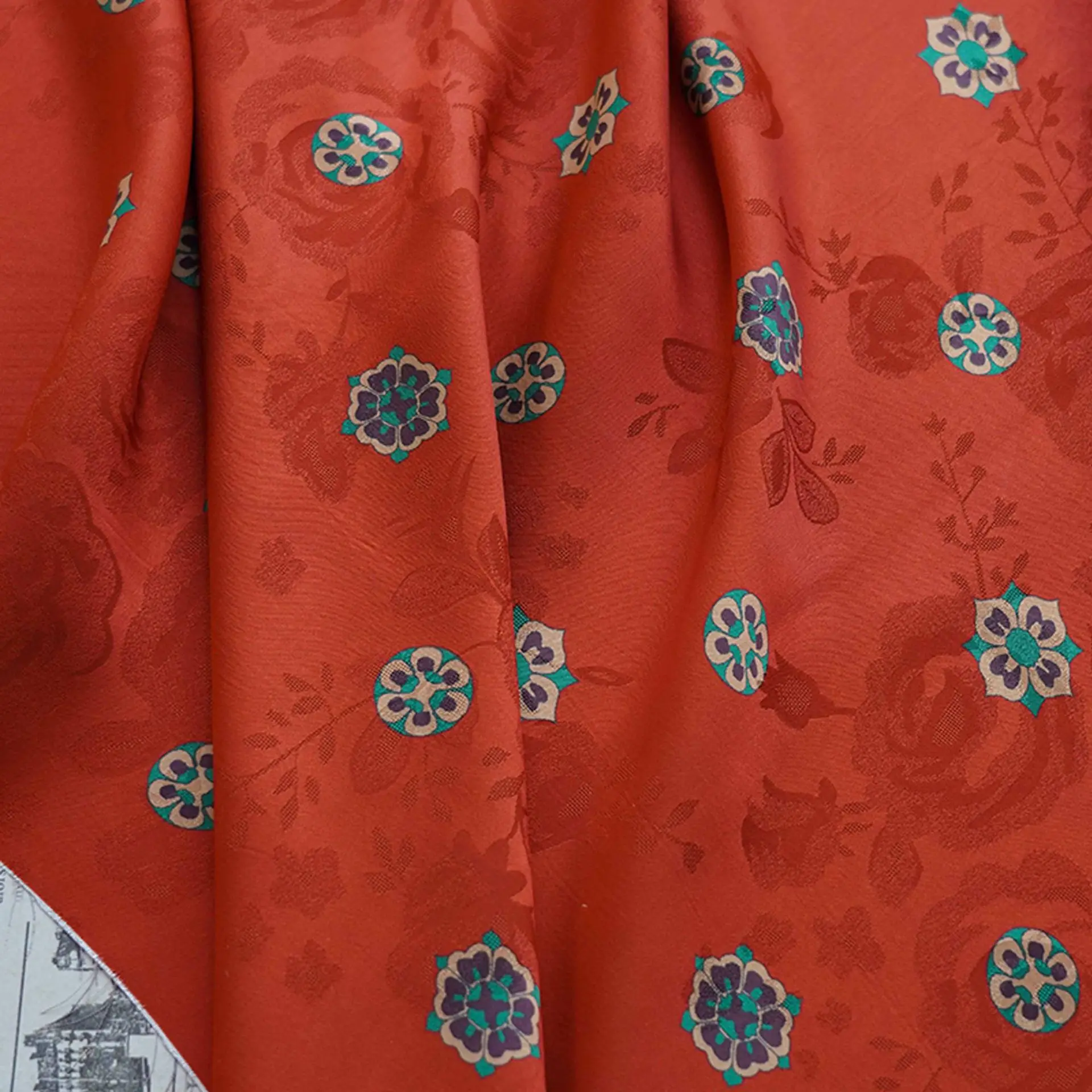 150Cm Wide New Baoxiang Flower Dark Pattern Xiangyunsha Jacquard Fabric for Chinese Style Dress Hanfu Vest Material F170