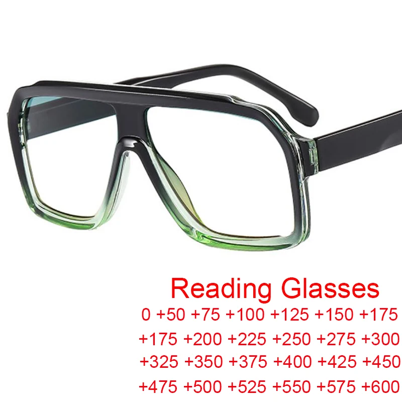 Retro Men Pilot Reading Glasses Fashion Brand Big Frame Anti Blue Light Presbyopia Eyeglasses Women Square Prescription Glasses