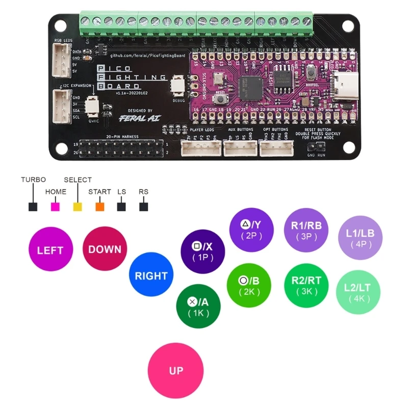 

for PS3-Switch Game Console PC GP2040 Picoboot Keyboard Converter for Raspberry v1.1A Pico- Fighting Board Repair Part