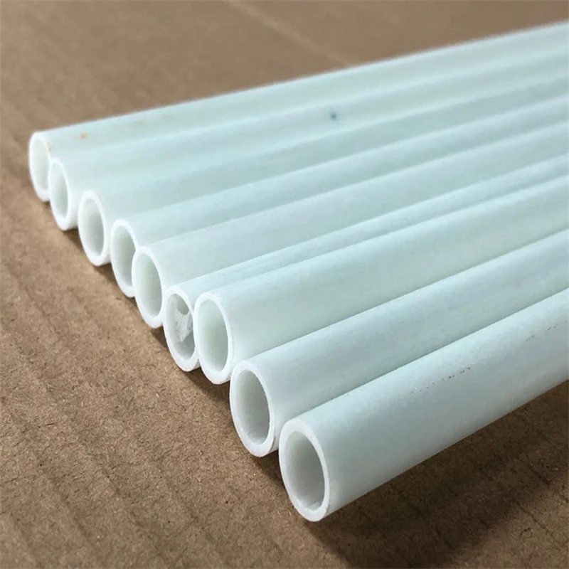 Tubo de fibra de vidrio blanco, varilla rígida de fibra de vidrio hueca de aislamiento, longitud de tubo de acero FRP de 1,6mm, diámetro de 500mm-25mm, 10 piezas, 2 piezas