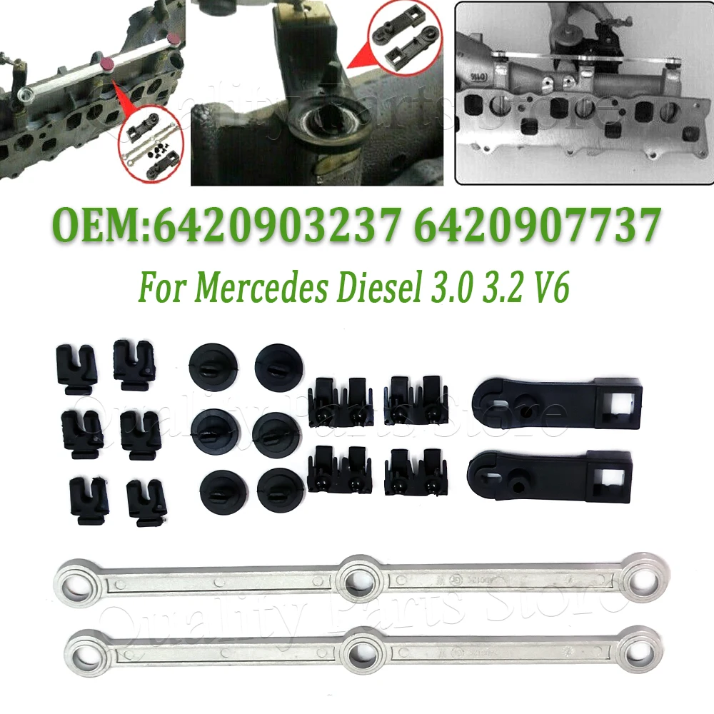 

New Aluminum Intake Manifold Swirl Flap Runner Connecting Rods Repair Car Kits For Mercedes Benz OM642 6420903237 6420907737
