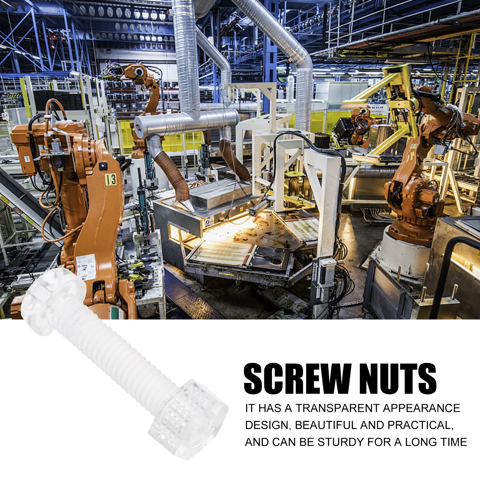 

30pcs Acrylic Transparent Bolts Nuts Kit Professional Hand Tighten Corrosion Resistant Screws For Long Lasting Fastening