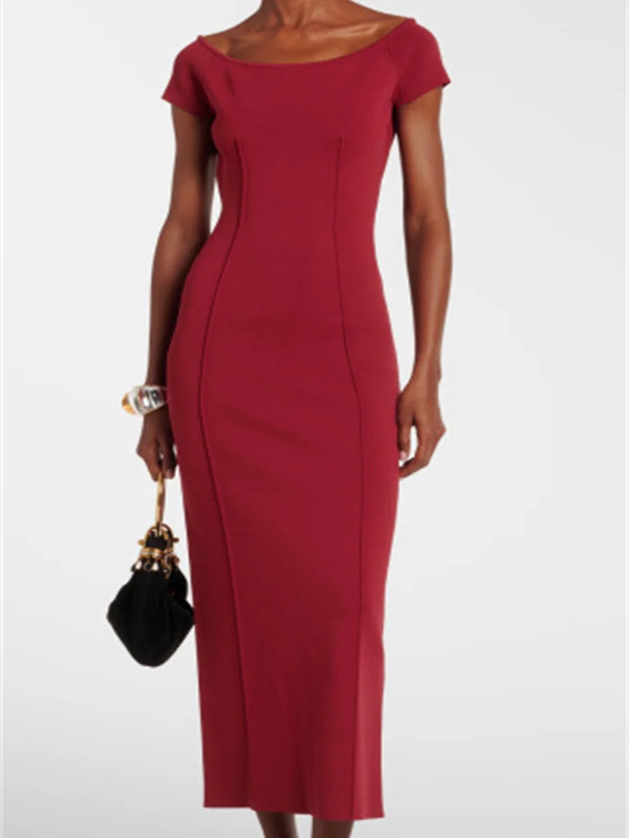 Robe ajustée d'été pour femmes, corsage extensible tricoté, robe Sexy à épaules dénudées pour femmes, nouvelle robe longue de soirée à la mode Y2K, 2026