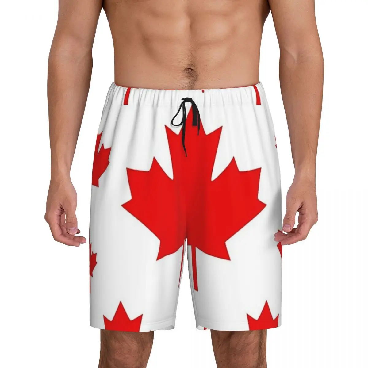 

Custom Canada Flag National Culture Short Pajama Pants Men Sleepwear Sleep Lounge Bottom Shorts Sleeping Pants