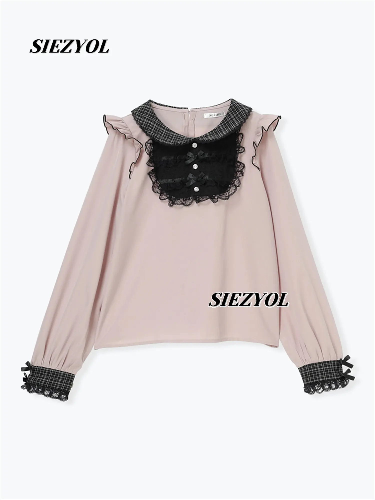 Doll Collar Blouse Fashion 2026 Summer New Sweet Cute Girls Mass Production Versatile Tops Bow Lace Long Sleeves Shirt