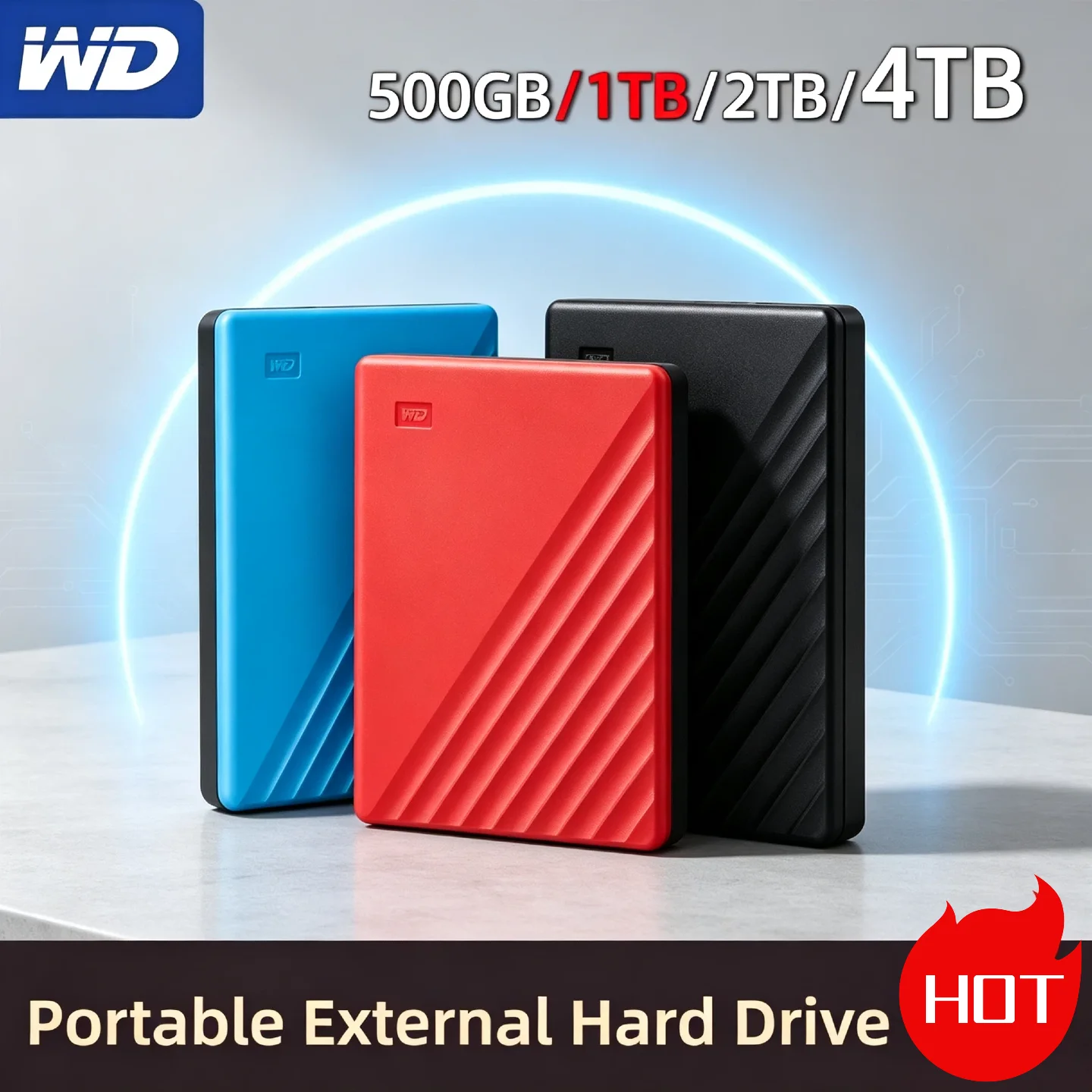 WD My Passport Portable External Hard Drive 1TB 2TB 4TB USB 3.0 High Speed Encrypted Mobile Storage for PC Laptop Unit