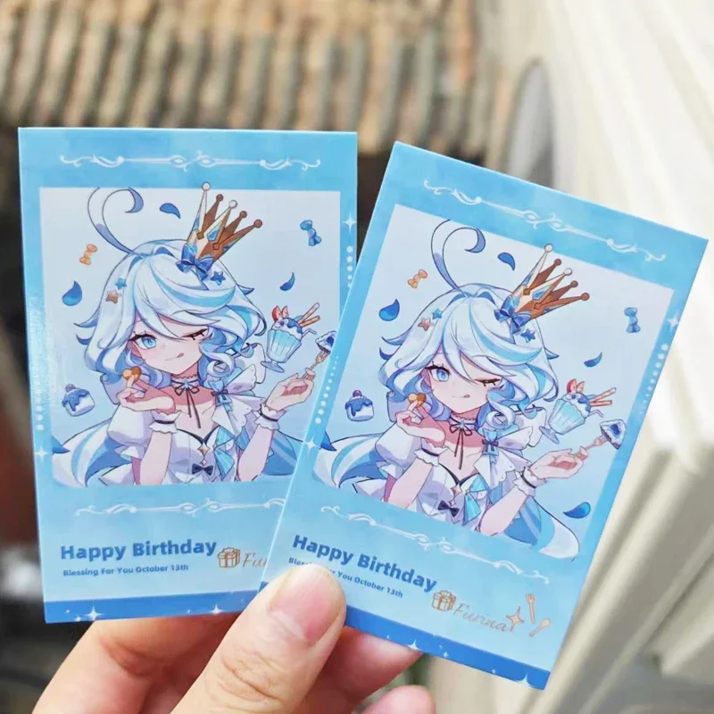 2Pcs/Lot Anime Furina de Fontaine Focalors Hydro Archon God of Justice Photocard HD Album Photo Card Collection Postcard