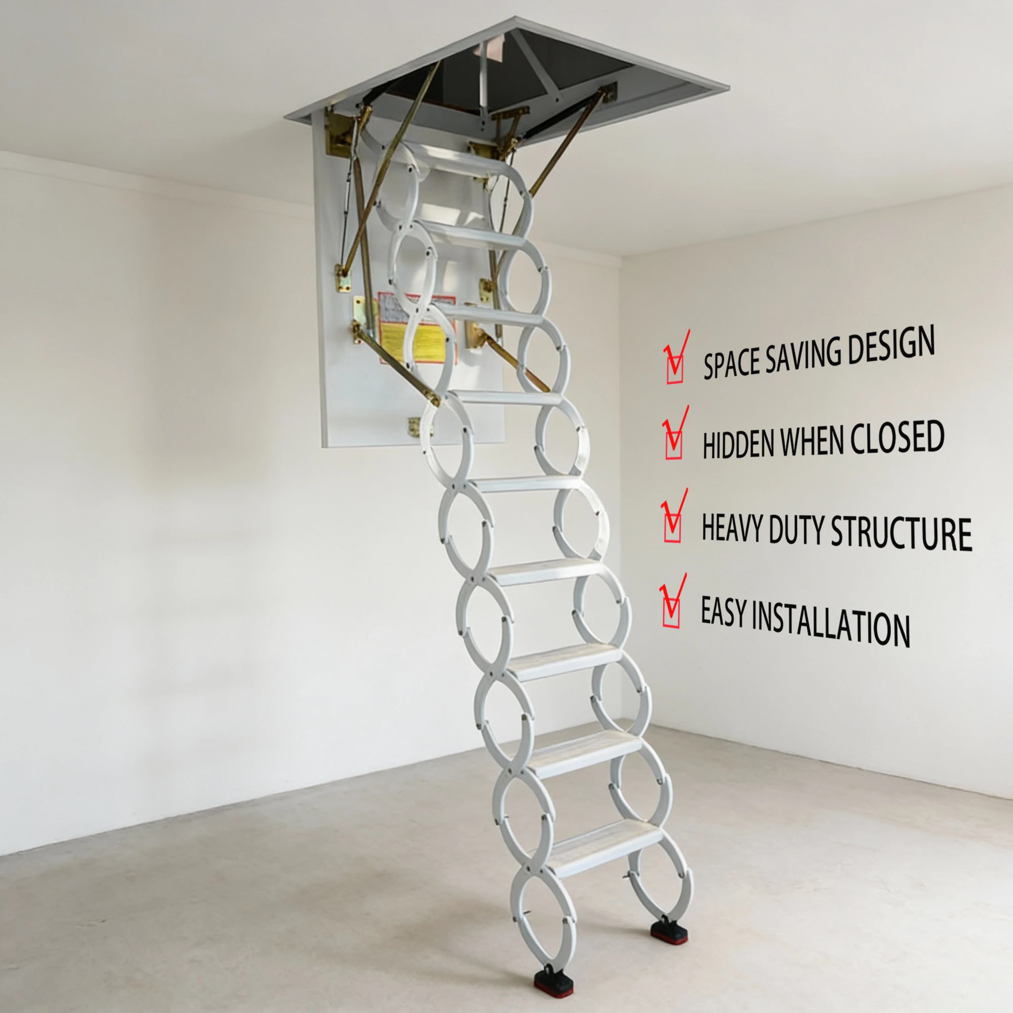 ODM Pull Down Loft Ladder with Folding Structure and Easy Operation