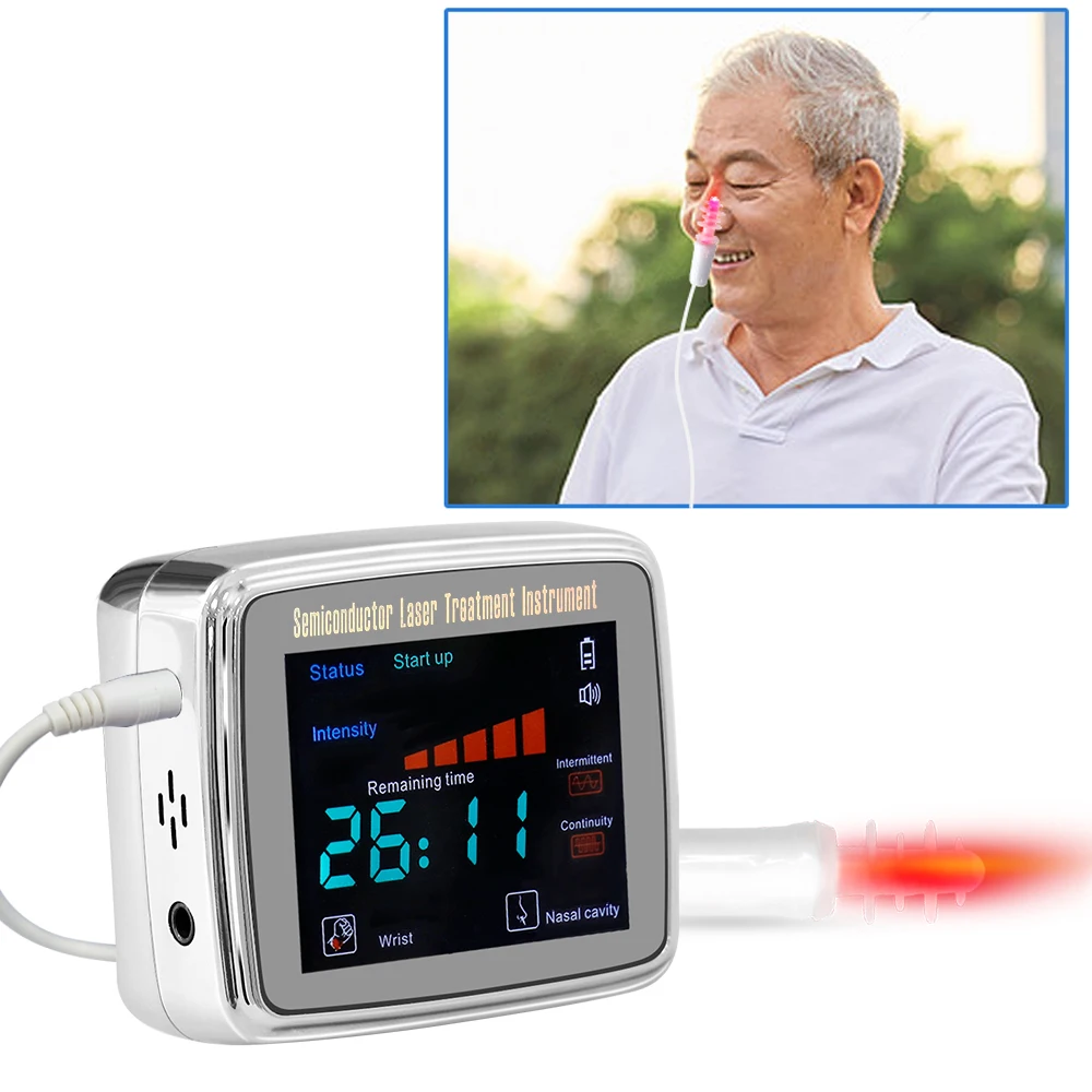 650nm 13 Laser LLLT Watch Therapy Nose Rhinitis Sinusitis Cure Diabetes Cholesterol Hypertension Sneeze Treatment Diode Watch