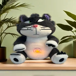 Stock soothing new breath light sound cute leering cat music early education doll stuffed animals