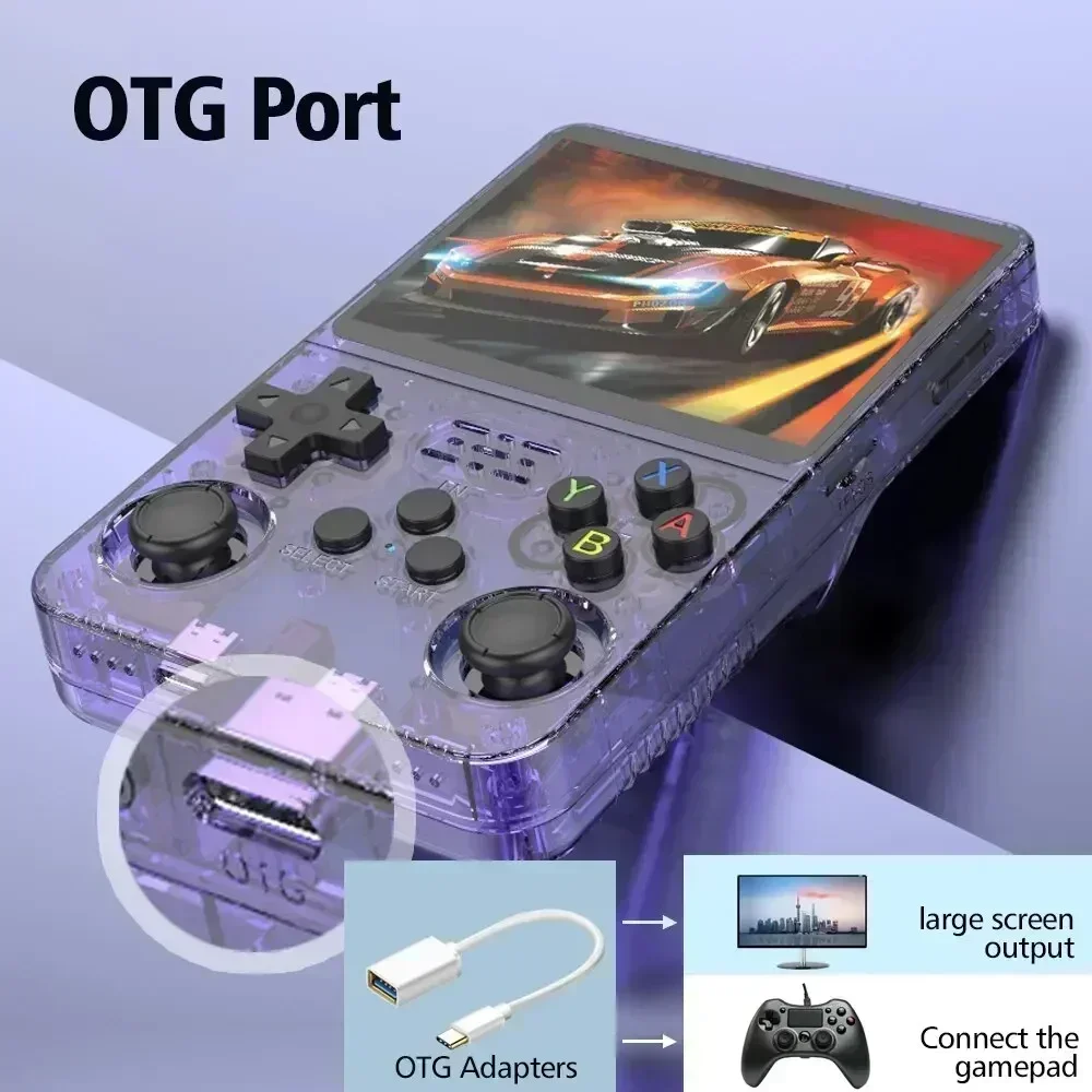 Consola portátil compacta Retro Gaming R36S, pantalla 35 IPS, sistema Linux, 64GB, 128GB, almacenamiento interno, miles de juegos