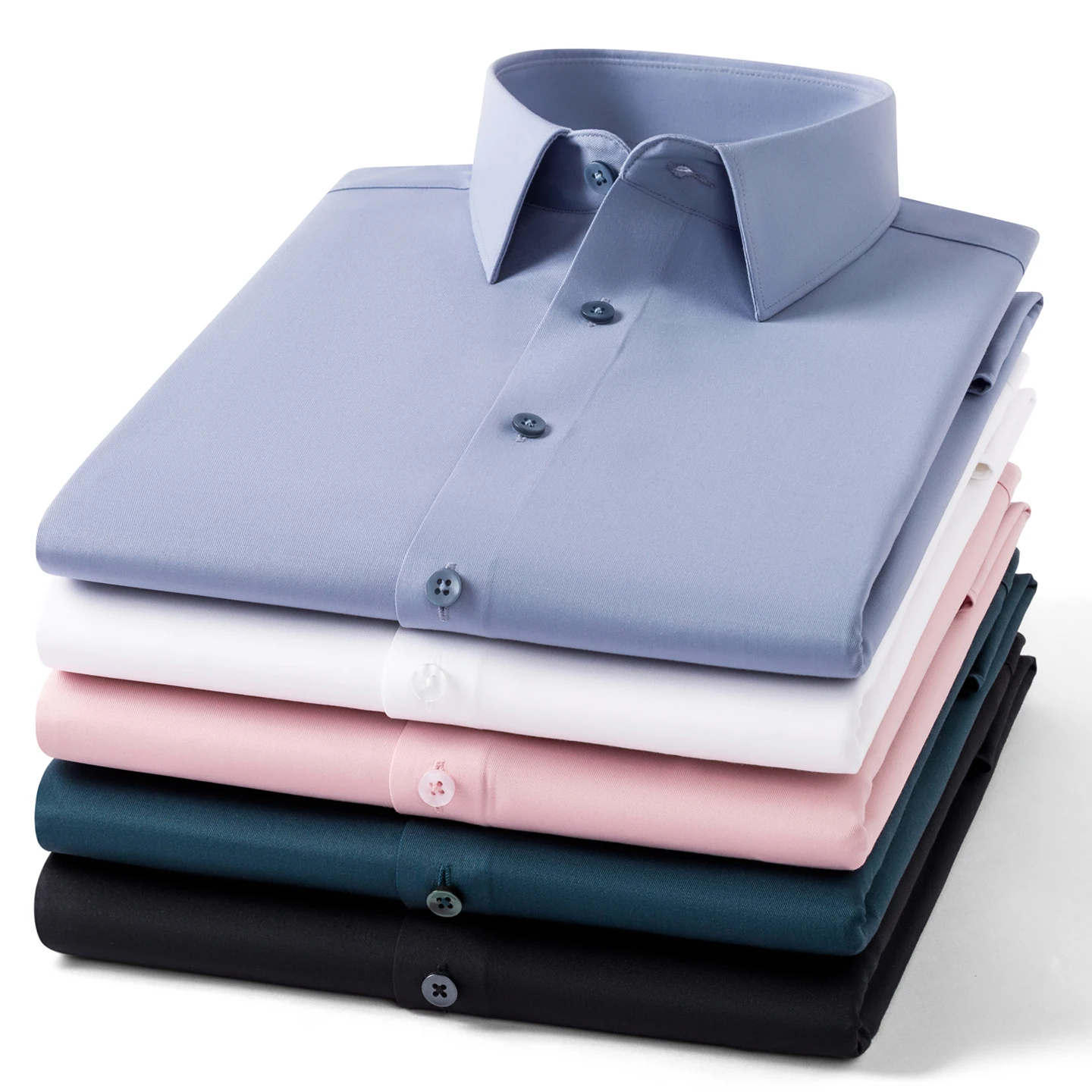

Hight quality Modal long sleeve shirts for men slim fit formal shirt solid color anti-wrinkle tops soft office white clothes