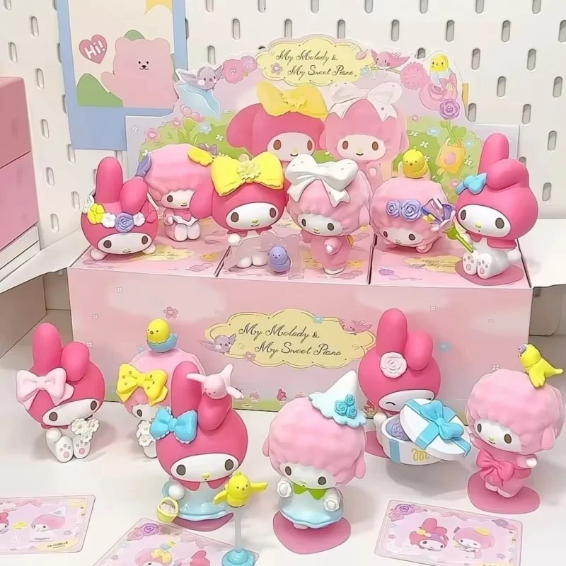 

New Sale Genuine My Melody My Sweet Piano Meet Series Blind Box Toy Collect Desktop Ornaments Cute Toys Girl Birthday Gifts