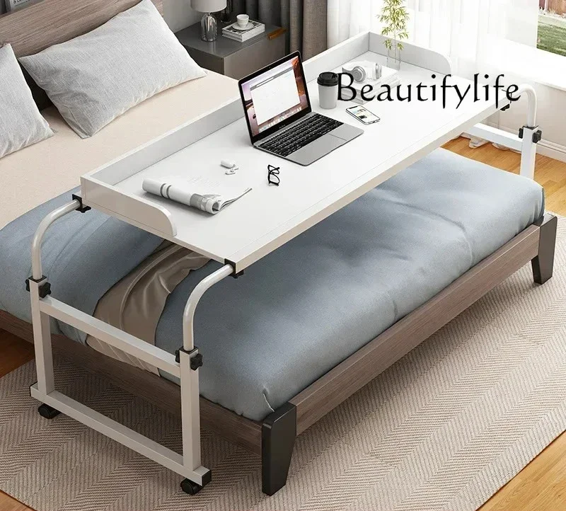 L Hogar Decoración Length& Height Adjustable Rolling Table Computer Desk Home Office Writing Desk Notebook Table Top Desk Sofa B