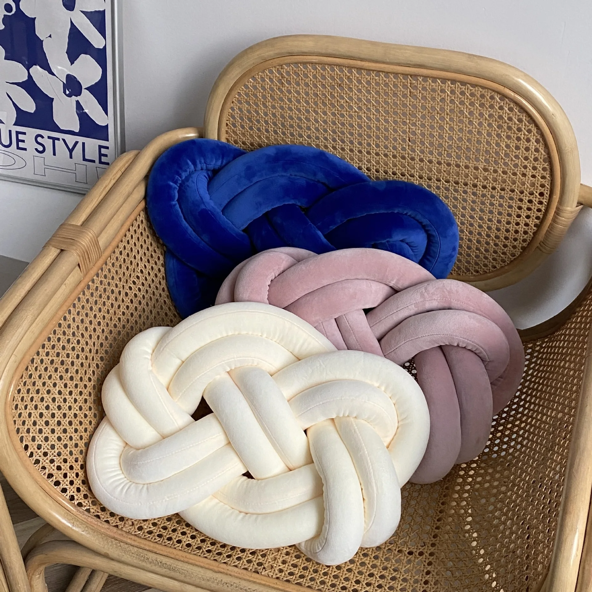 Knotted Nordic Circular Cushion Multi‑Purpose Ring Pillow Sofa Backrest Nap Pad Bay Window Decor Seat Pad For Home Indoor Usage