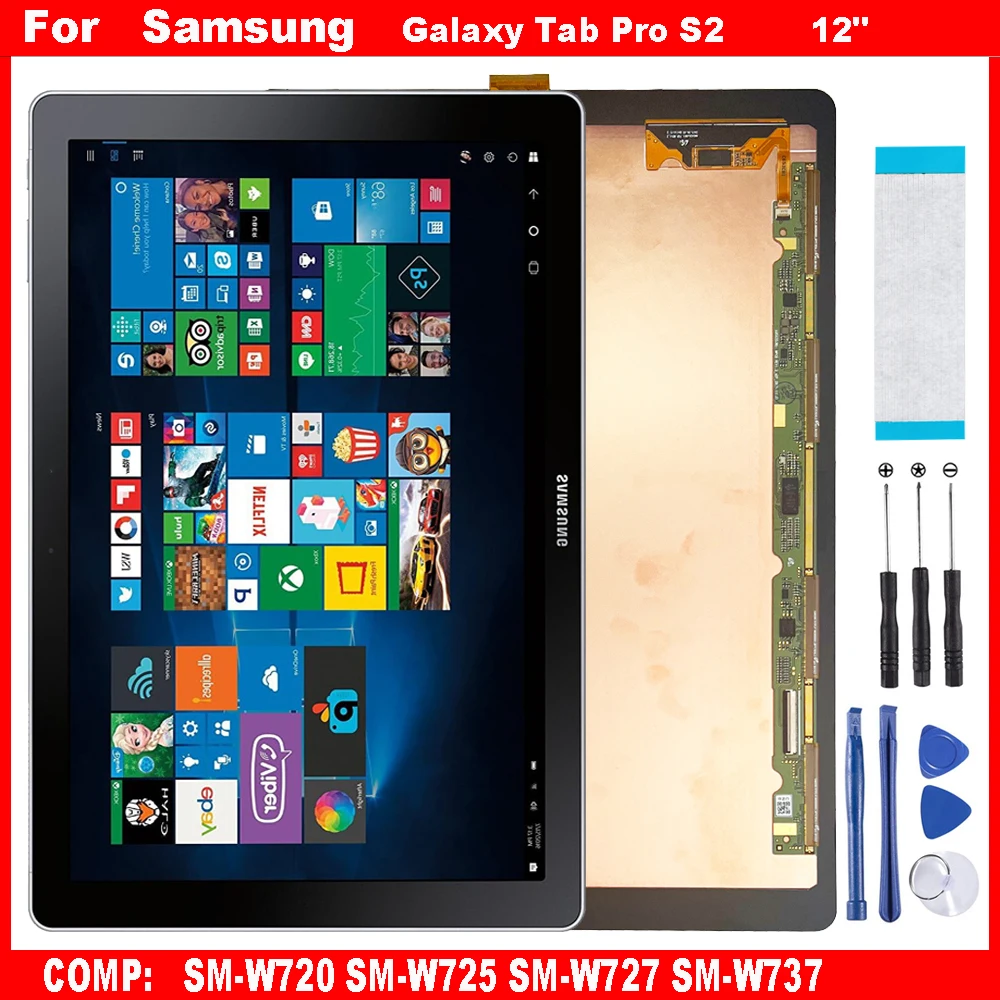 

AAA For Samsung GALAXY Tab Pro S2 SM-W720 SM-W725 SM-W727 SM-W737 12" LCD Display Touch Screen Digitizer Glass Assembly