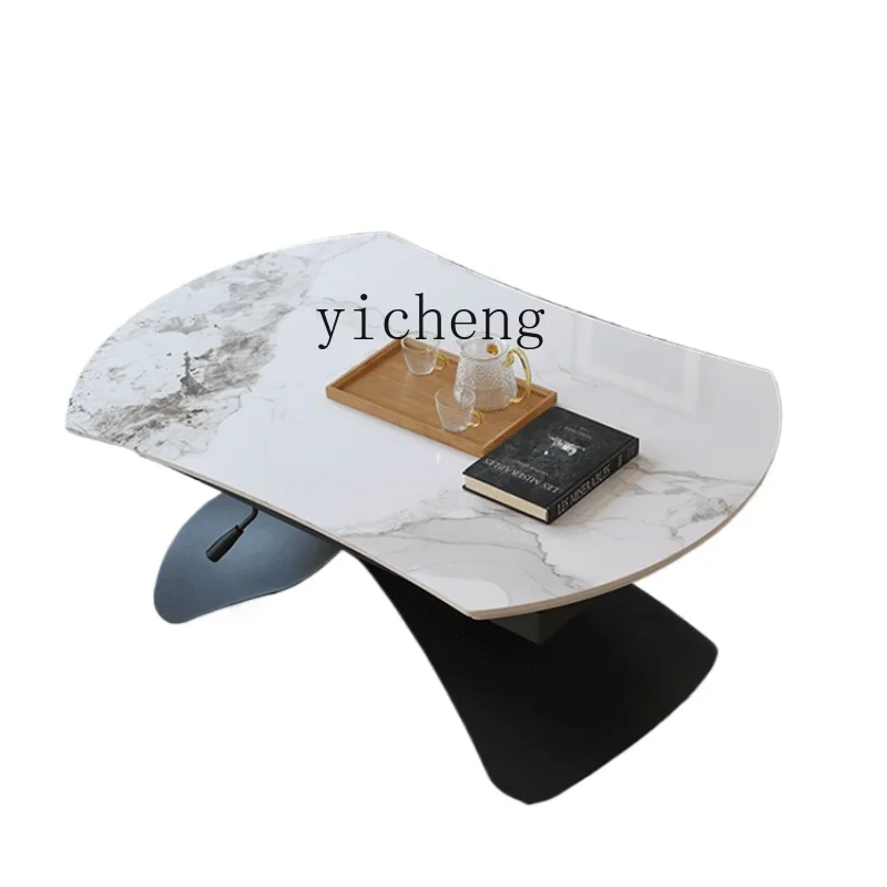 

ZK Lifting Coffee Table Dual-Use Stone Plate Telescopic Square round Movable Modern Simple Multifunctional Dining Table