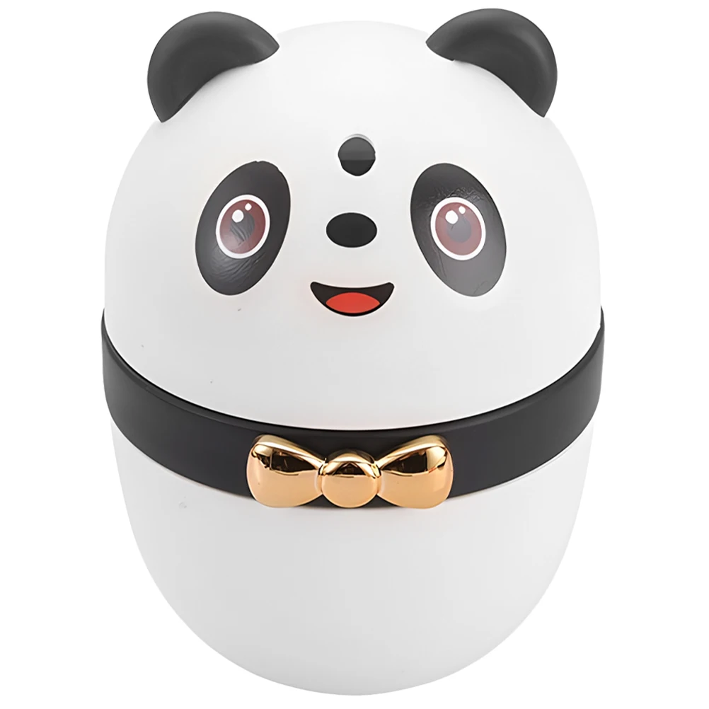 

Cute Panda Toothpick Holder Plastic Desktop Case Press Type Lid Dispenser Large Capacity Cartoon Shape Easy Use Clean Toothpicks