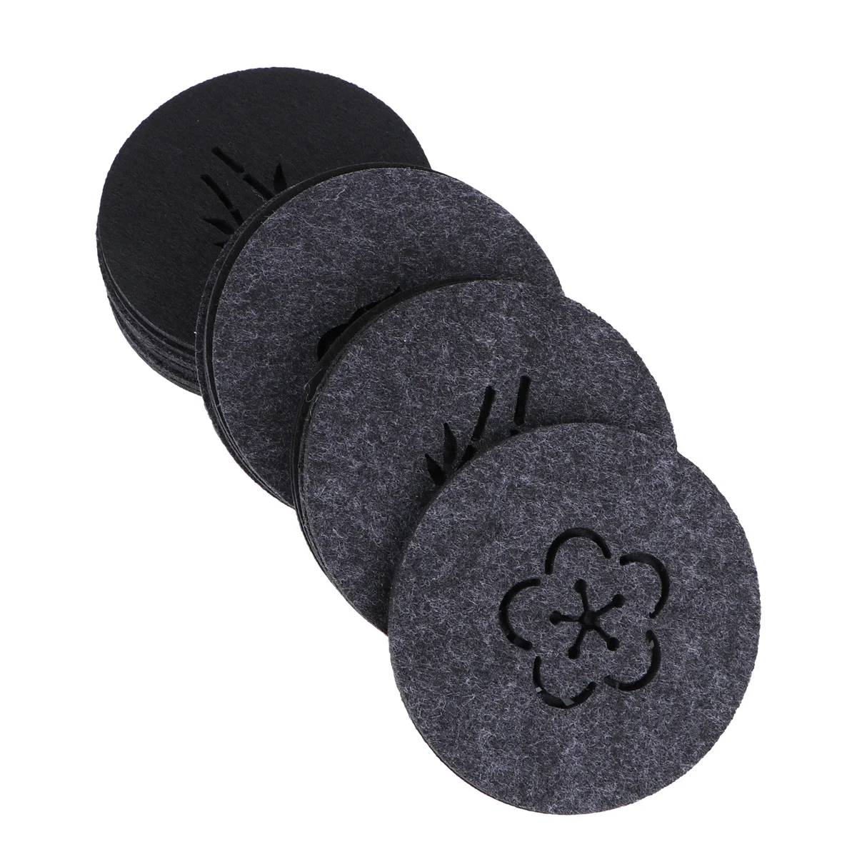 

20 pcs Drink Coaster Felt Water-Absorb Hollow Pattern Skidproof Pad Anti Scratch Mat Cup Protector Table Decor For Home Office