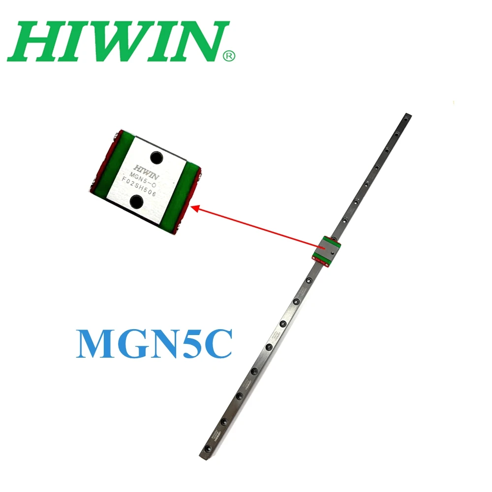 NEW HIWIN Original Stainless Steel MGN5C Miniature Linear Guide Rail 30-250mm +1pc MGN5C Slider Block for 3D Printer SLR Camera