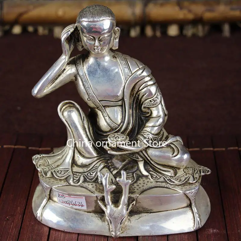 Античная разные коллекции, античная бронза, белая медь, серебро, кабинет, украшение для дома, ремесла, сидящий олень, взять Юаньбао Лухан