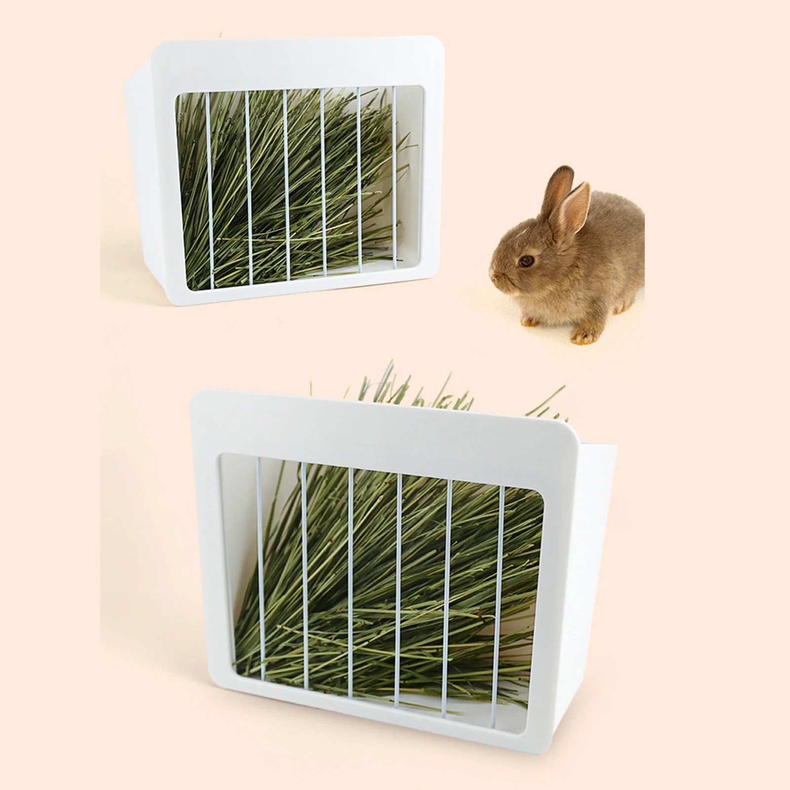 Plastic Hay Feeder Cage Mount Manger Hanging Food Dispenser Hay Rack for Rabbit Guinea Pigs Rodents Hamster Chinchillas