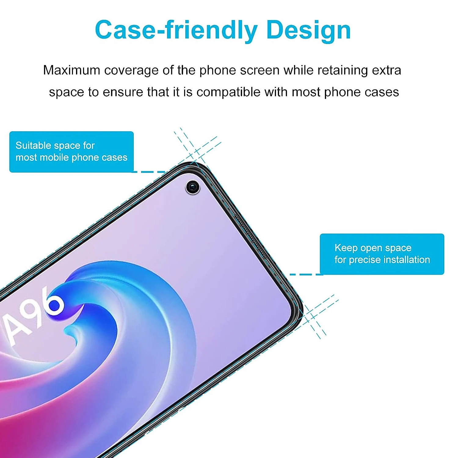 For OPPO A96 5G,2/4Pcs HD Tempered Glass 9H Screen Protector