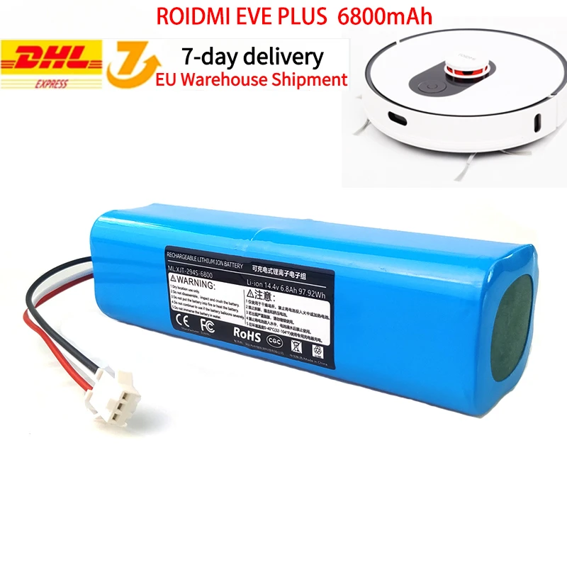 New 14.8V 6800mAh Robot Battery For Xiaomi Viomi S9 ROIDMI EVE PLUS Robotic Vacuum Cleaner