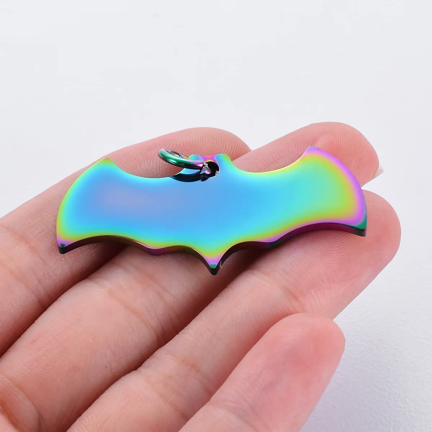 Großhandel 4 Stück/Set Fledermaus-Anhänger Edelstahl-Charms für DIY-Schmuckherstellung Halsketten-Anhänger Halloween-Geschenk – Detail 9