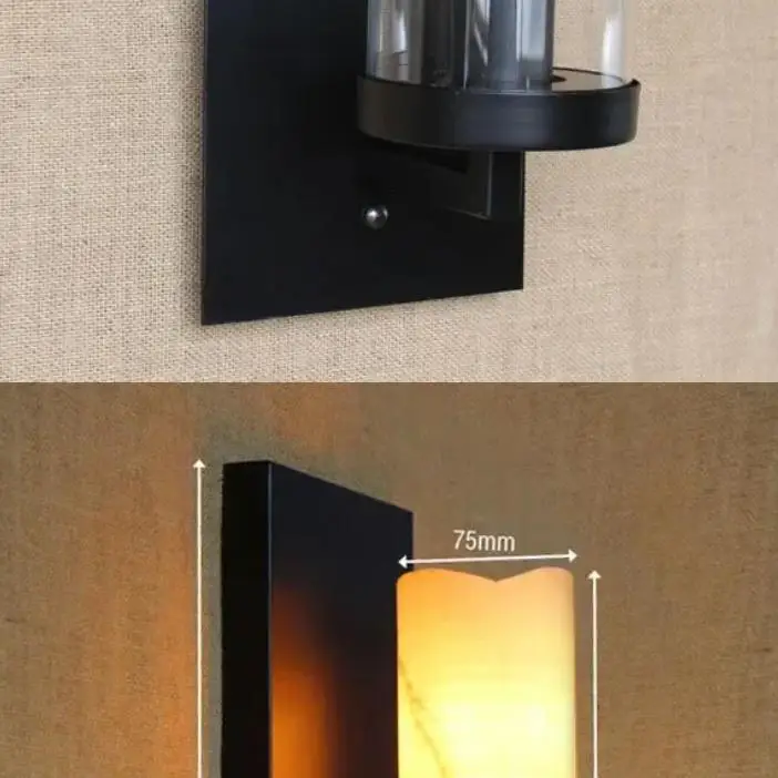 Antique Matte Black Lantern Outdoor Wall Lamp Sconce AC 90-260v Metal Vintage Industrial Loft Edison Bulb Wall Lamp