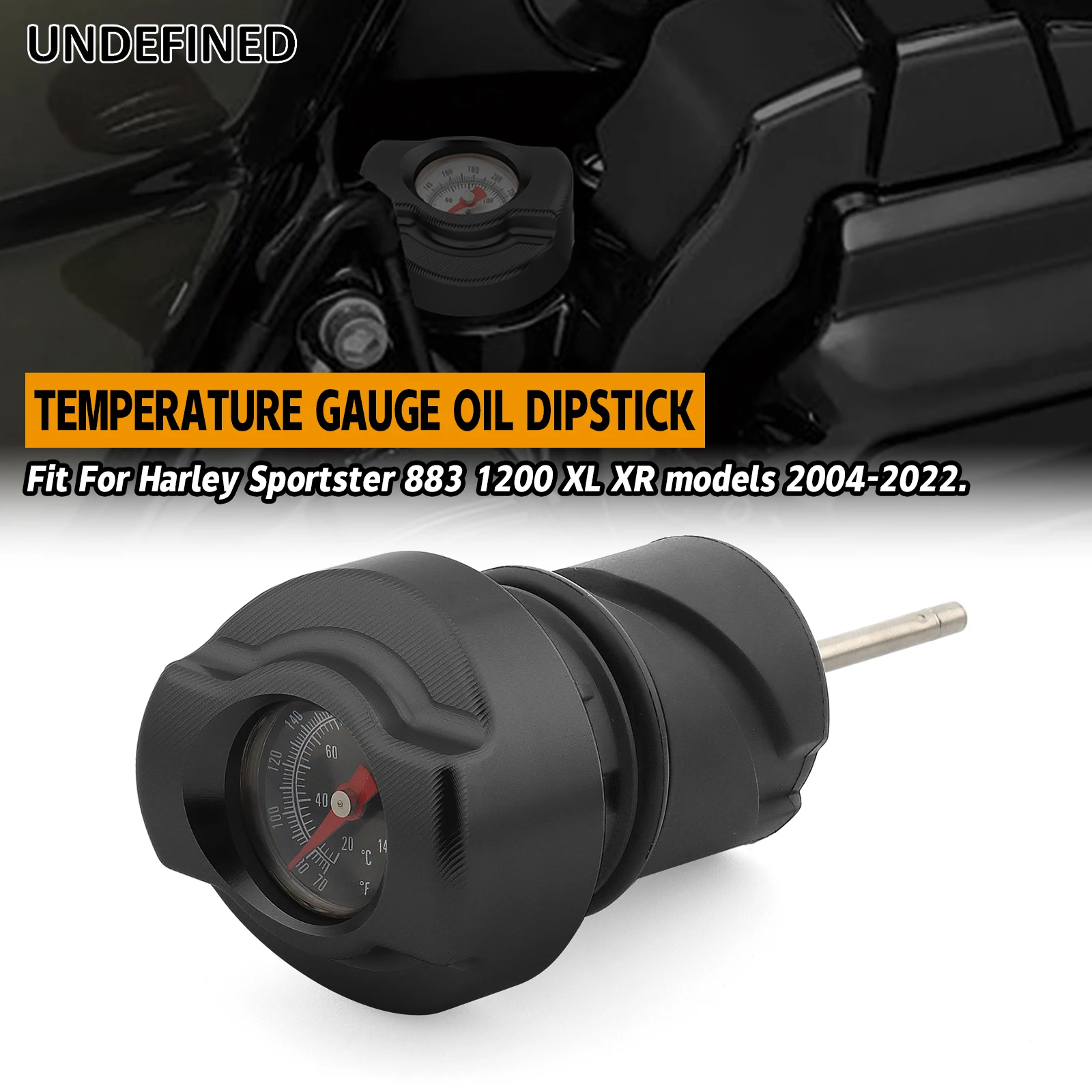 Oil Dipstick W/ Thermometer for Harley 2004-22 Sportster Iron 883 1200 XL XR Forty-Eight Roadster Nightster Superlow Seventy-Two