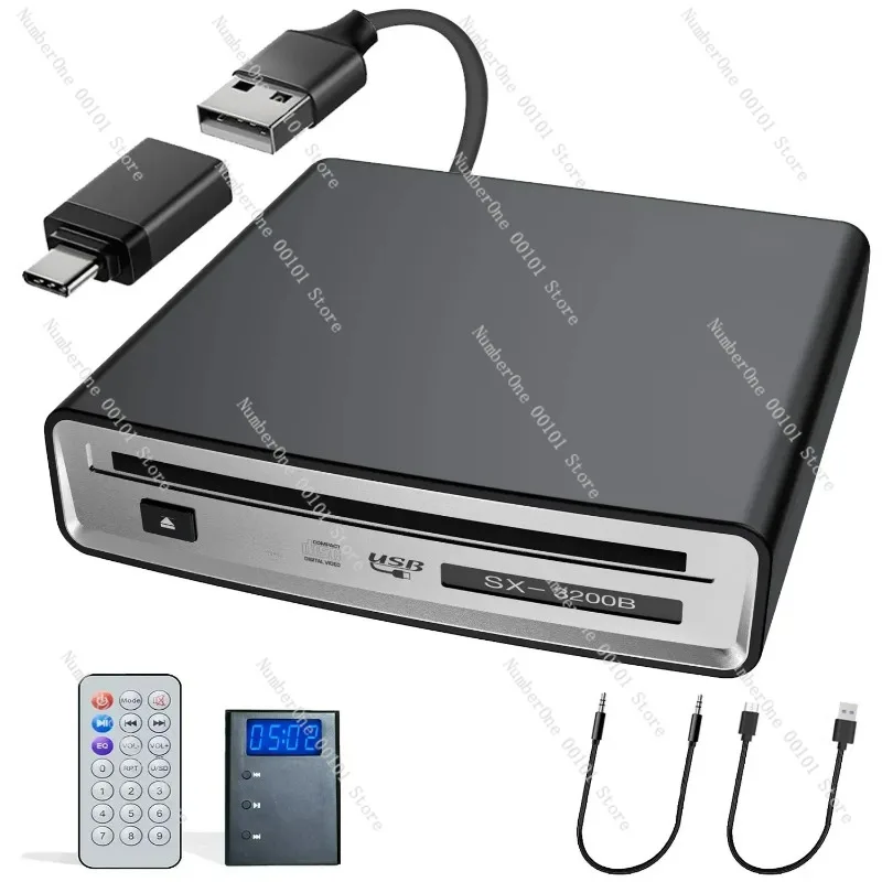 

CD Player For Car Suction USB/Type-C Connection CD Player Convenient Installation Multiple Application Scenarios