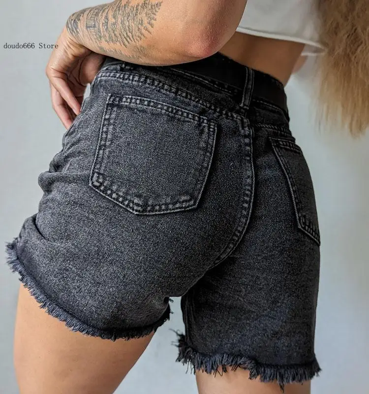 Summer High Waist Casual Loose Jean Shorts for Women Denim Short Femme Streamgirl Blue Women's Denim Shorts