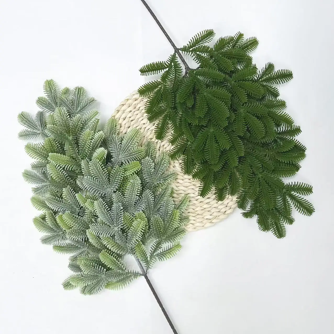 

Simulation Green Plant Christmas Pine Needles Branches Soft Glue Feel Christmas Tree Landscaping Pine Branches Green Plants 2025