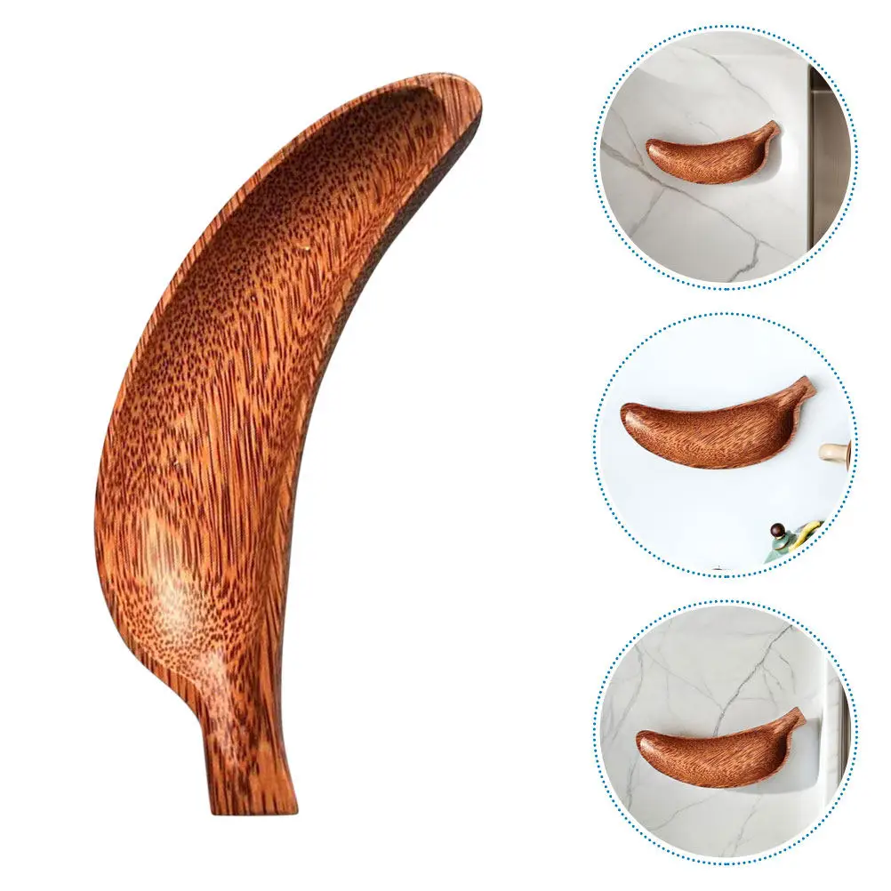 Plato de Madera en Forma de Plátano para Servir Nueces, Frutos Secos, Especias, Salsa de Soya, Wasabi, Aperitivos de Sushi, Aderezos para Ensaladas, Vinagre, Salsas, Color Marrón