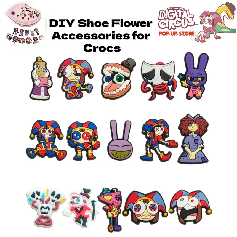 Magical Number Circus Cartoon Cartoon Style Clog Accessories DIY Shoe Charms Detachable Shoe Buckle Clown Funny Accessories