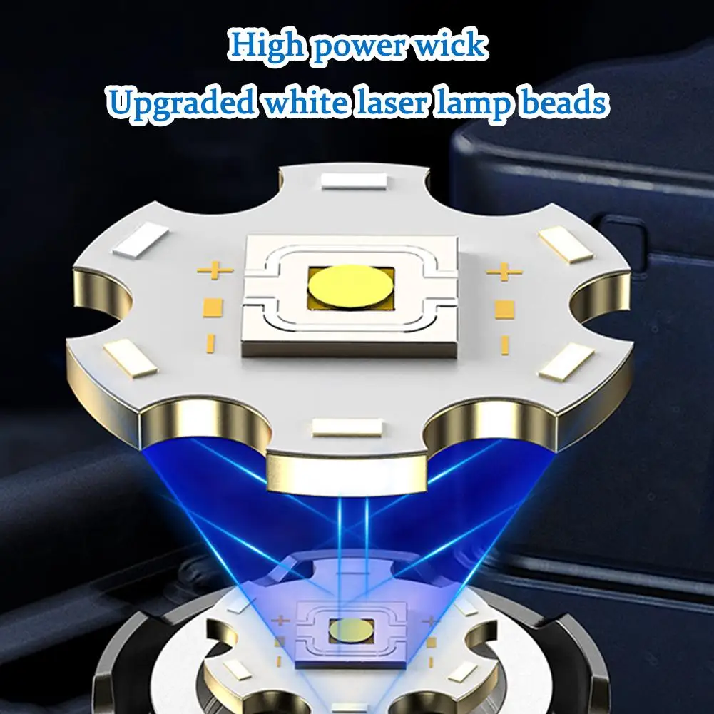 Flashlight Strong Light USB Rechargeable 1200mAh Zoom Flashlight Outdoor Camping Long-distance Shooting Torch Emergency Lamp