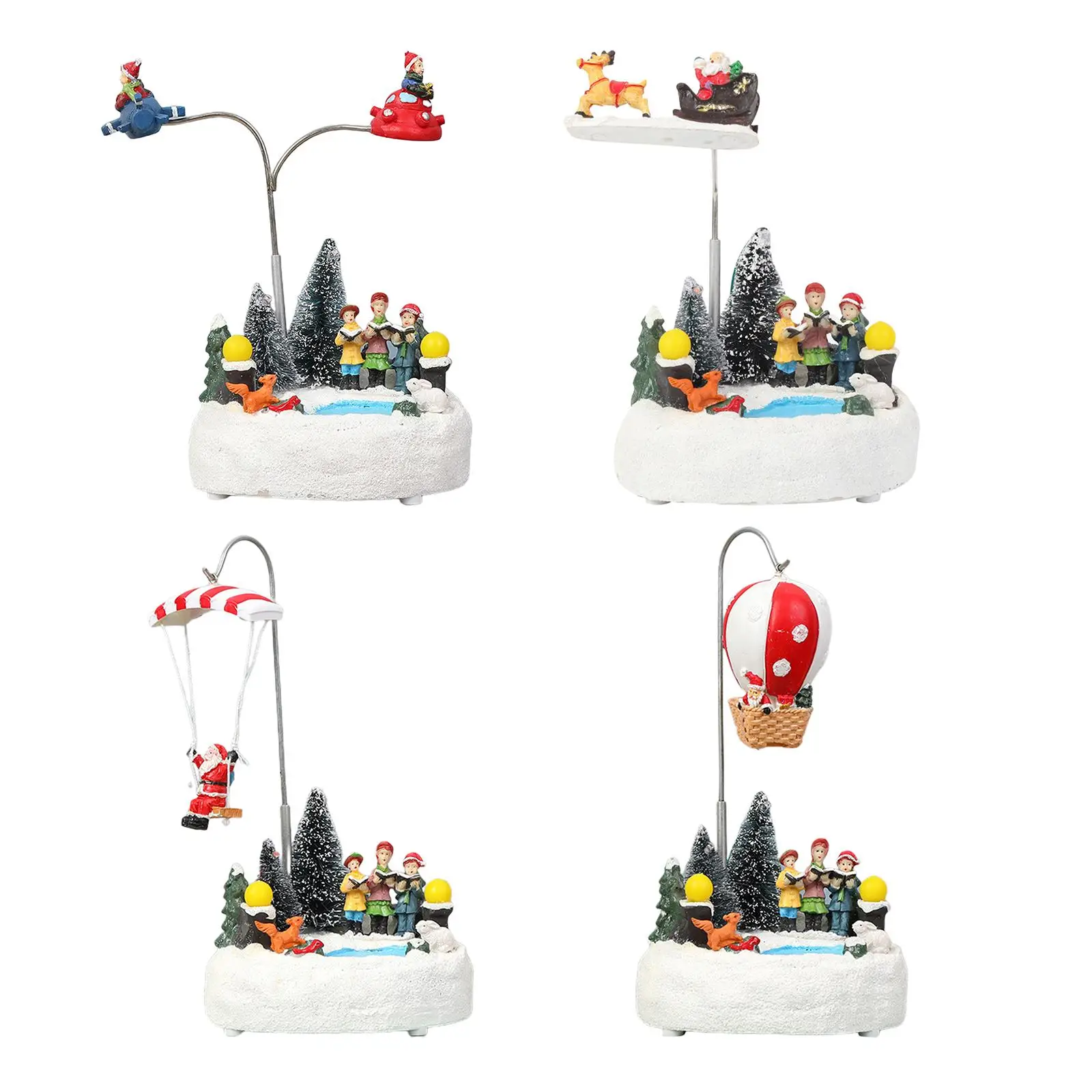 Christmas Village Lighted Music Rotating Battery Operated Holiday Decoration