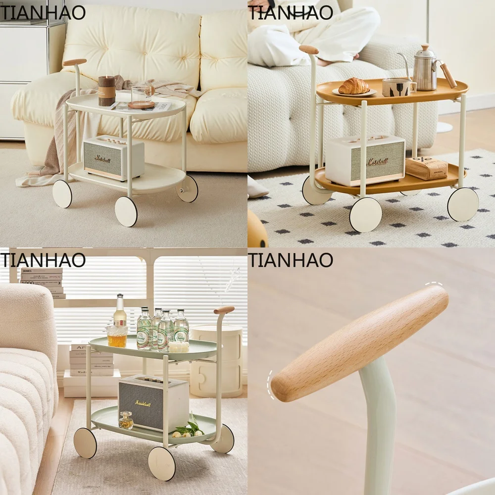 Nordic Creative Sofa Side Table Minimalist Instagram Trendy Mobile Storage Trolley Modern Small Space Coffee Table