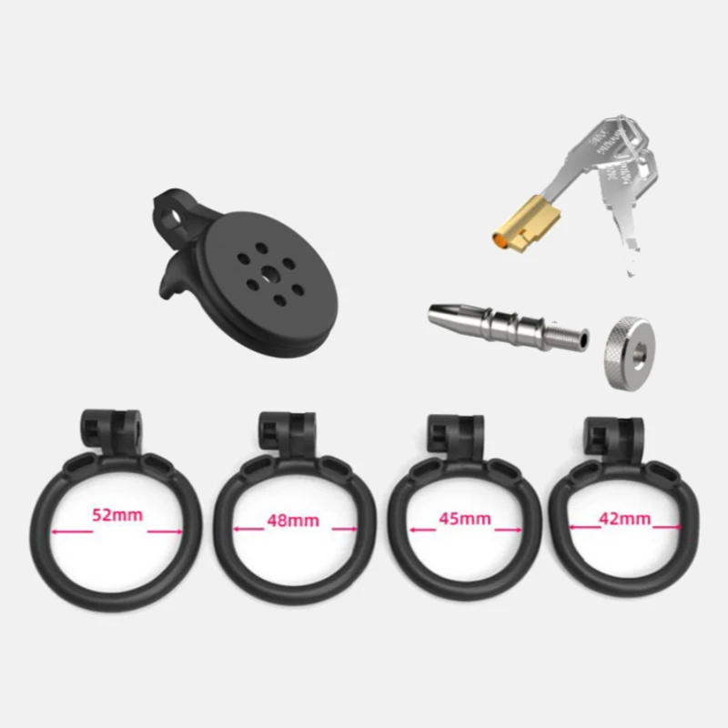 3D-Printed Flat Chastity Cage with Urethral Lock and Catheter Male Penis CB Lock BDSM Training Celibacy Restraint  Adult Sex Toy view 6