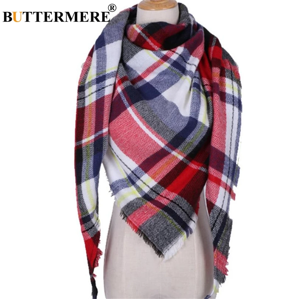 BUTTERMERE Scarf Women Plaid Blanket Scarf Ladies Warm Pashmina Wrap Cashmere Brand British Style Female Shawls And Scarves