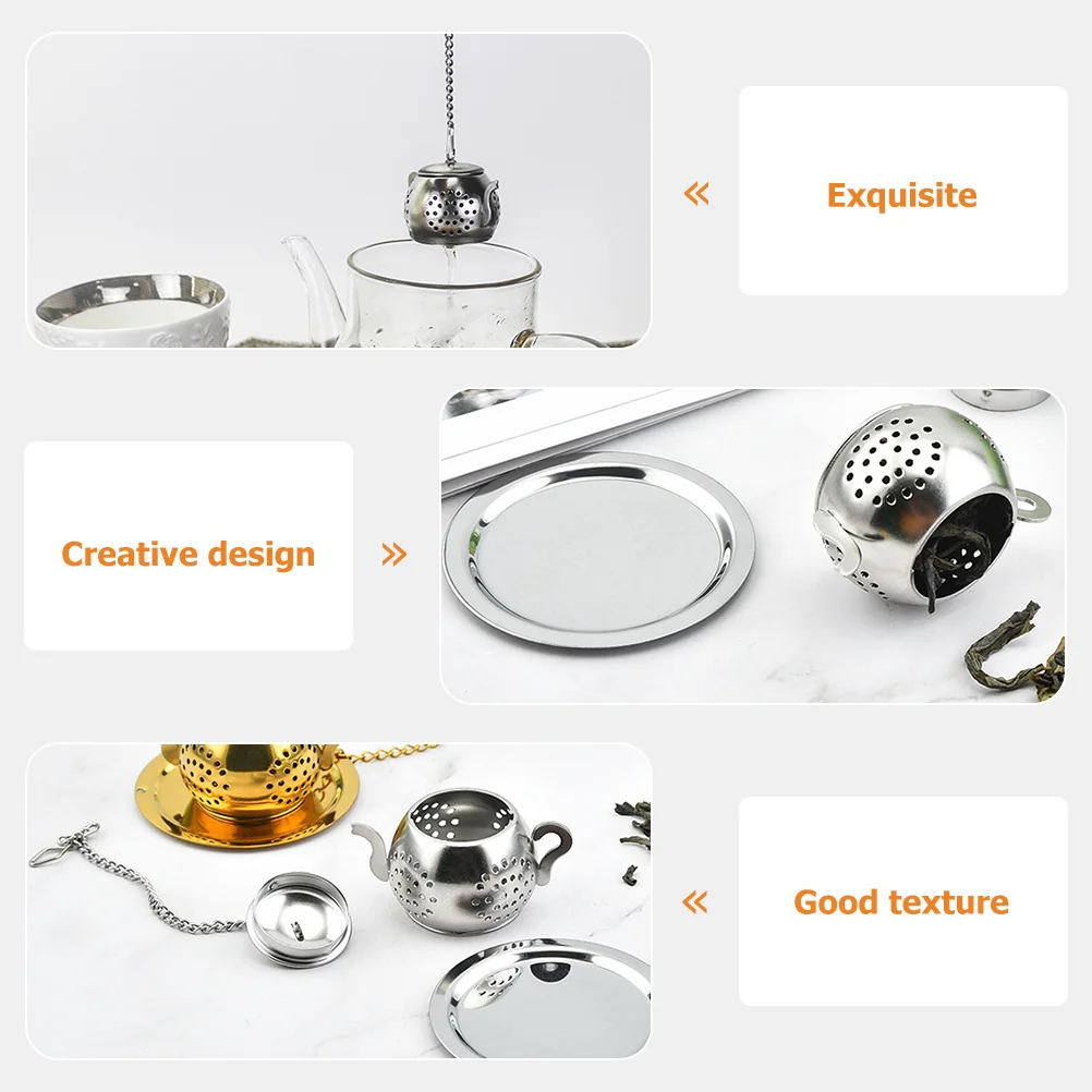 

4Sets Stainless Steel Tea Leaf Filter Strainer Infuser for Loose Tea Stylish Modern Home Essential Teapot Filter